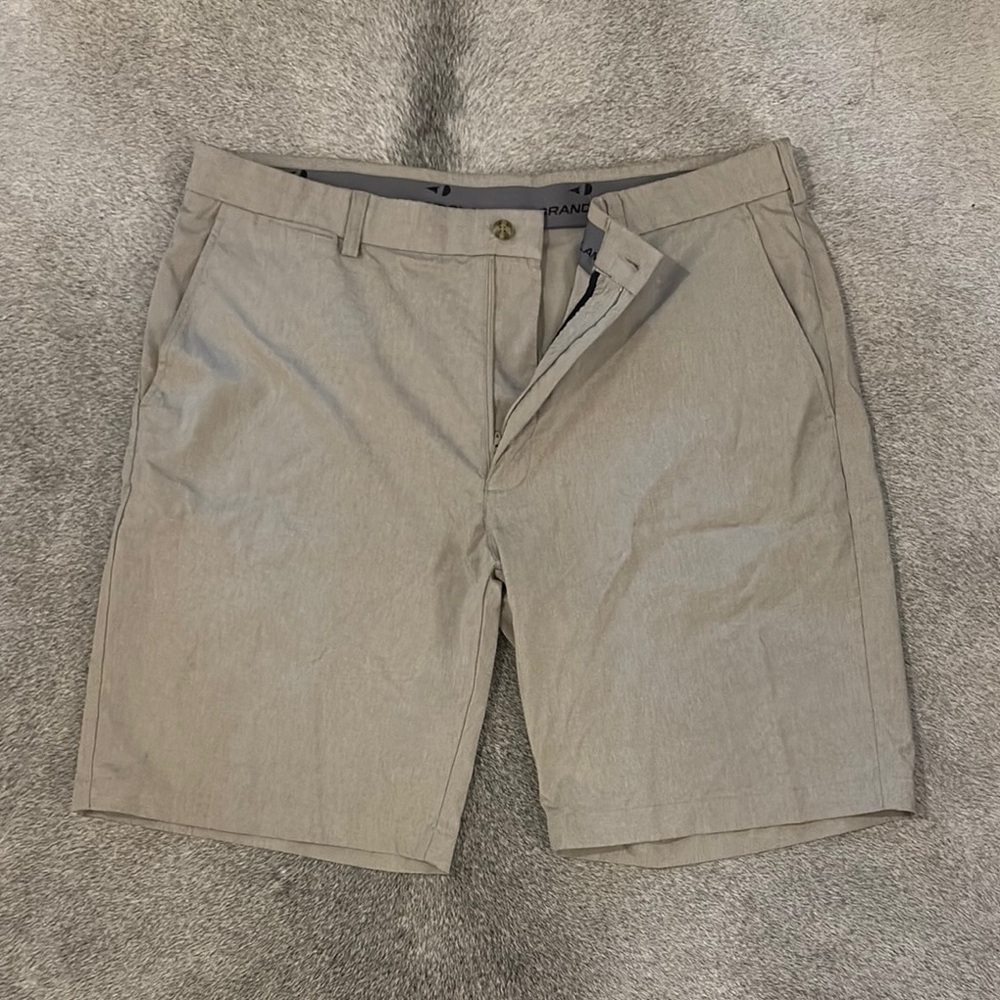 Grand Slam Tan Flat Front Shorts